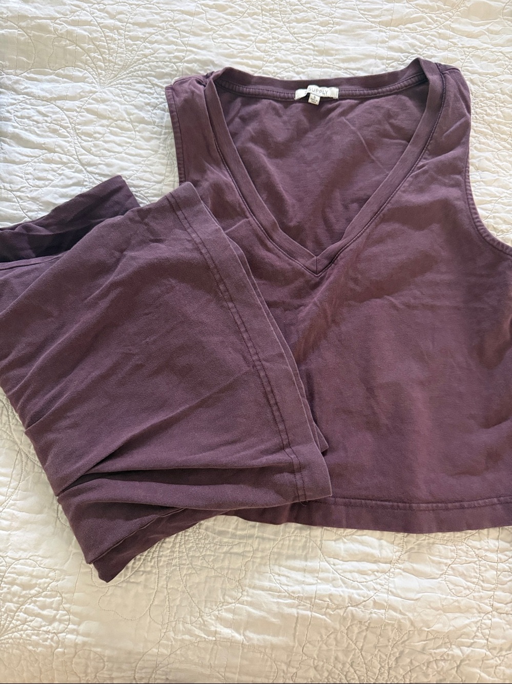 Z Supply Sleeveless V-Neck Pajama Set in Plum